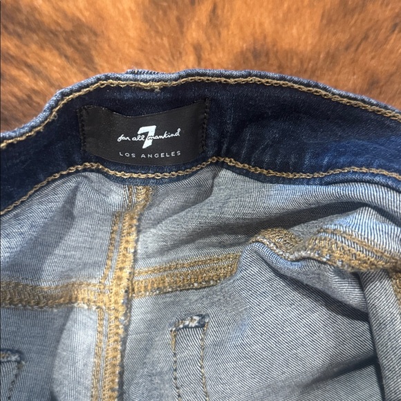 7 For All Mankind Dark Blue Dojo Flare Tailorless jeans Jeans - Picture 7 of 7